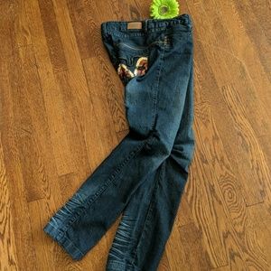 DO Denim Ruched Knees & Sequin Pockets sz.7  #113